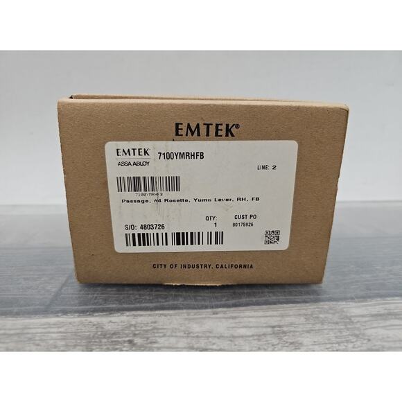 Emtek Yuma Levers Passage #4 Rosetta Right Hand Flat Black (7100YMRHFB) [91] - Picture 7 of 12